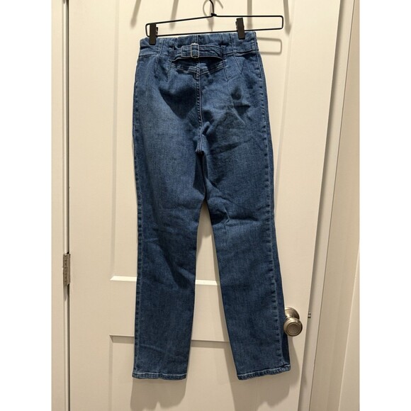 ANTHROPOLOGIE MAEVE BOMBSHELL JEANS slim straight high rise medium blue 27 - Picture 3 of 5